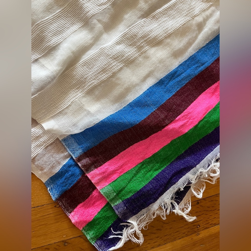 Large Ethiopian scarf wrap modest white pink green cotton hajib headscarf shawl